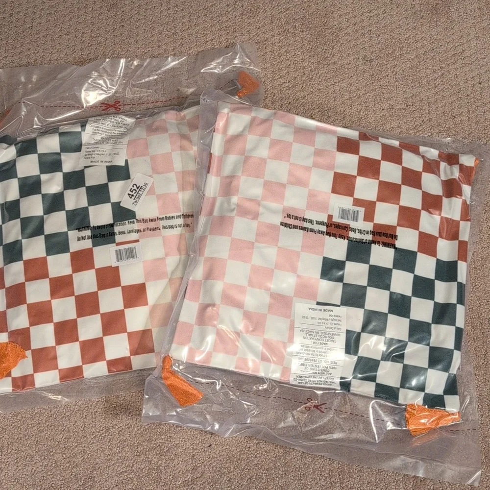 Target Checkered Throw Pillows Set of 2 (NEW still vacuum sealed)